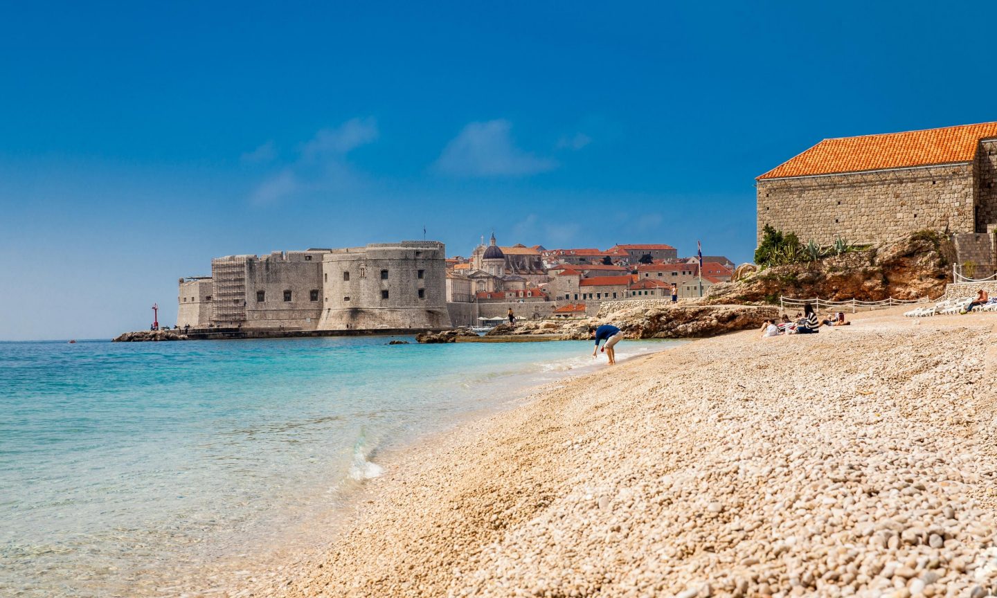 Banje Beach with Dubrovnik in the background Banje Beach with Dubrovnik in the background