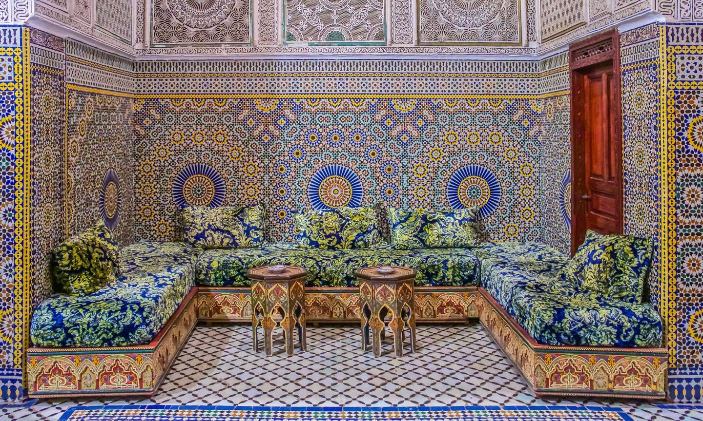 Colorful riad courtyard in Marrakesh Colorful riad courtyard in Marrakesh