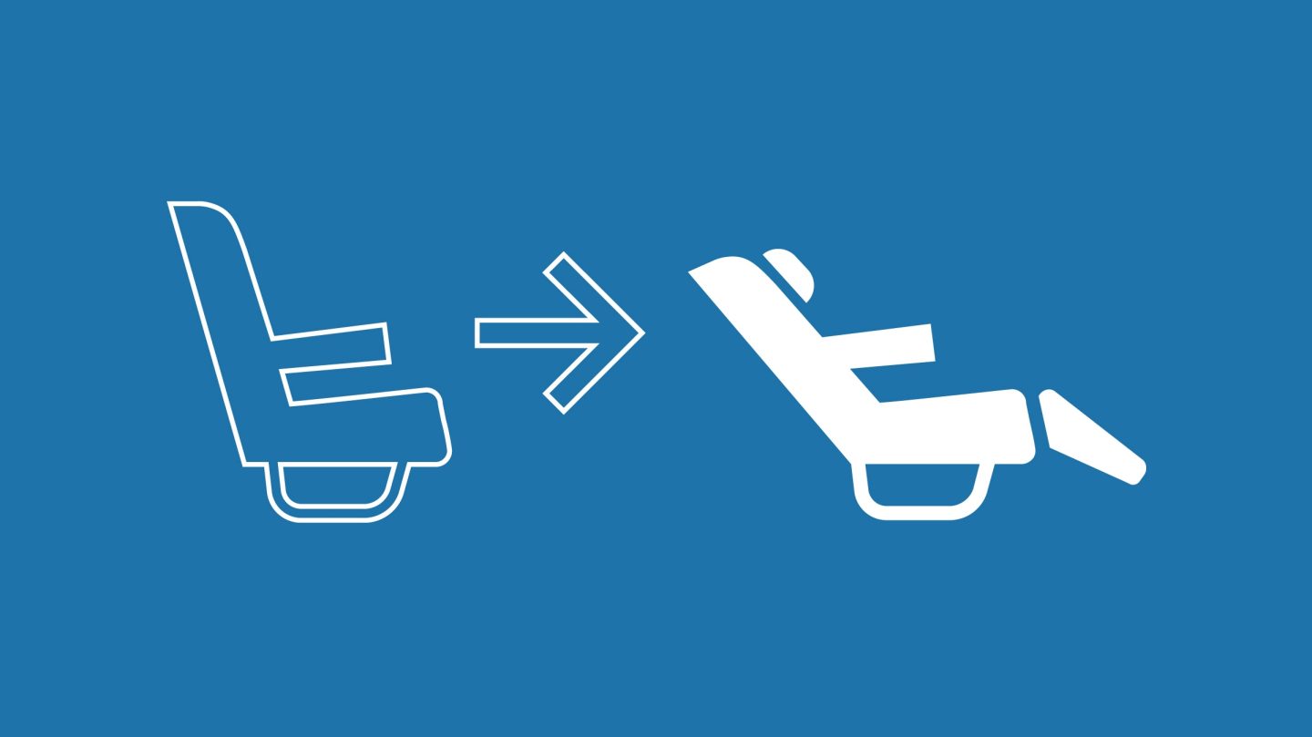 Illustration of an Economy Class seat and a Premium Economy Class seat