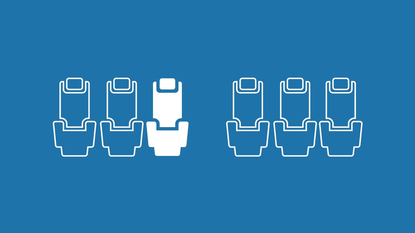 Illustration of airplane seating