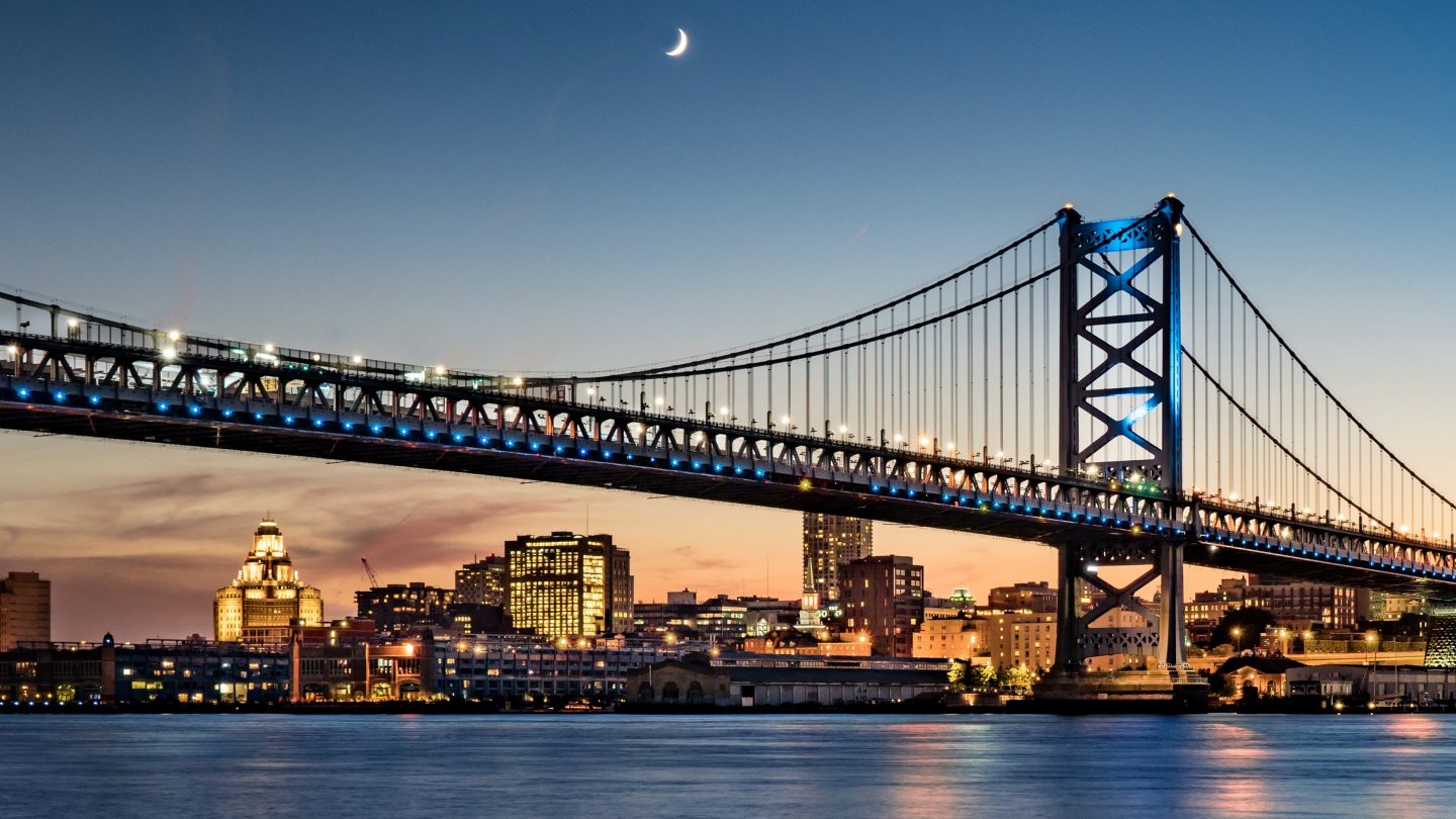 Bridge with Skyline of Philadelphia