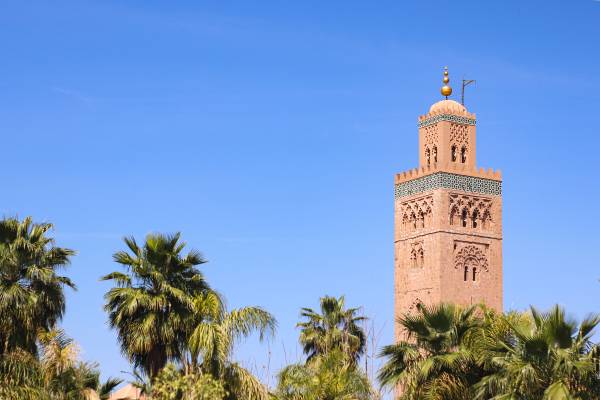 Turm der Koutoubia-Moschee in Marrakesch