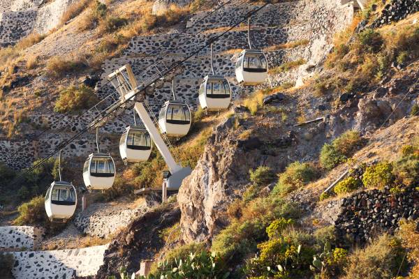 Seilbahn auf Santorini