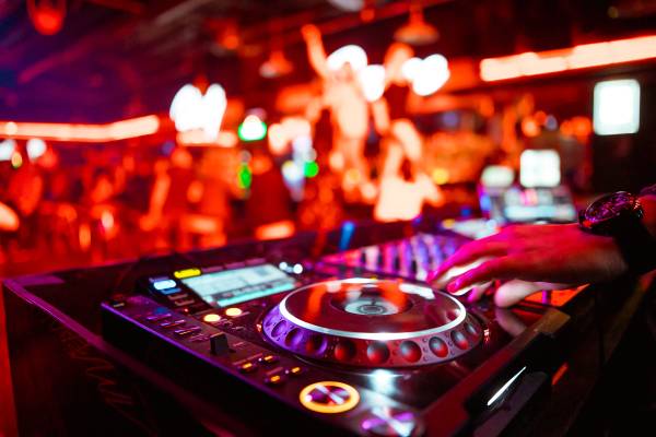 DJ booth in a club in Ibiza