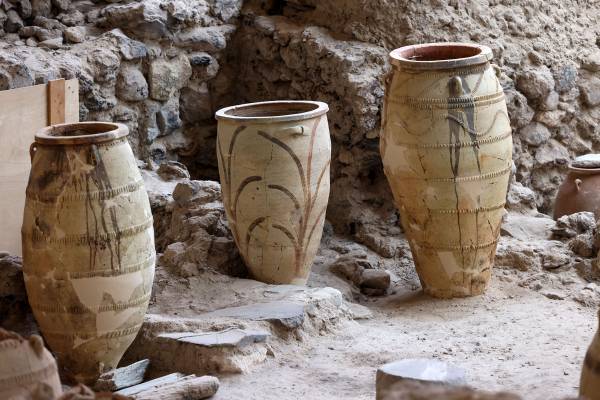 Excavations at Akrotiri on Santorini